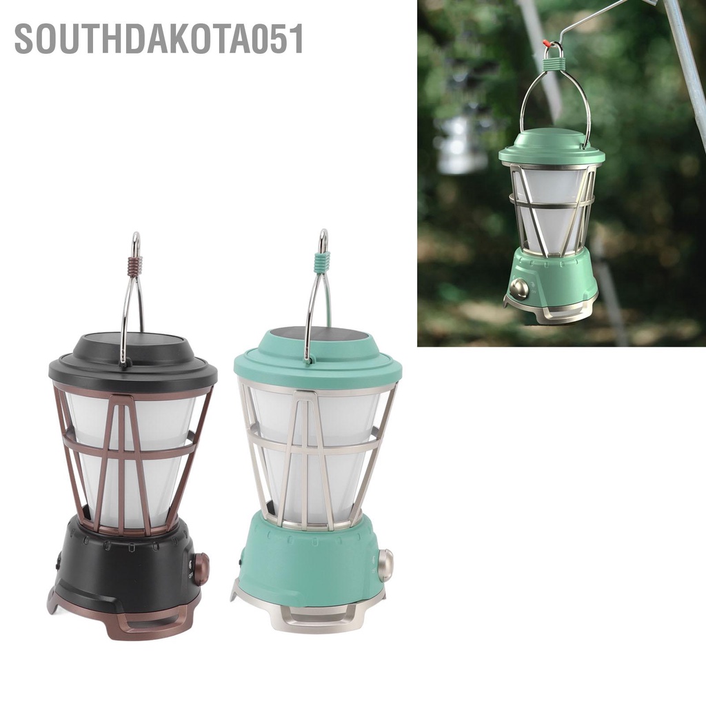 [Hàng HOT] Đèn lều cắm trại ngoài trời sạc năng lượng mặt trời Retro【Southdakota051】
