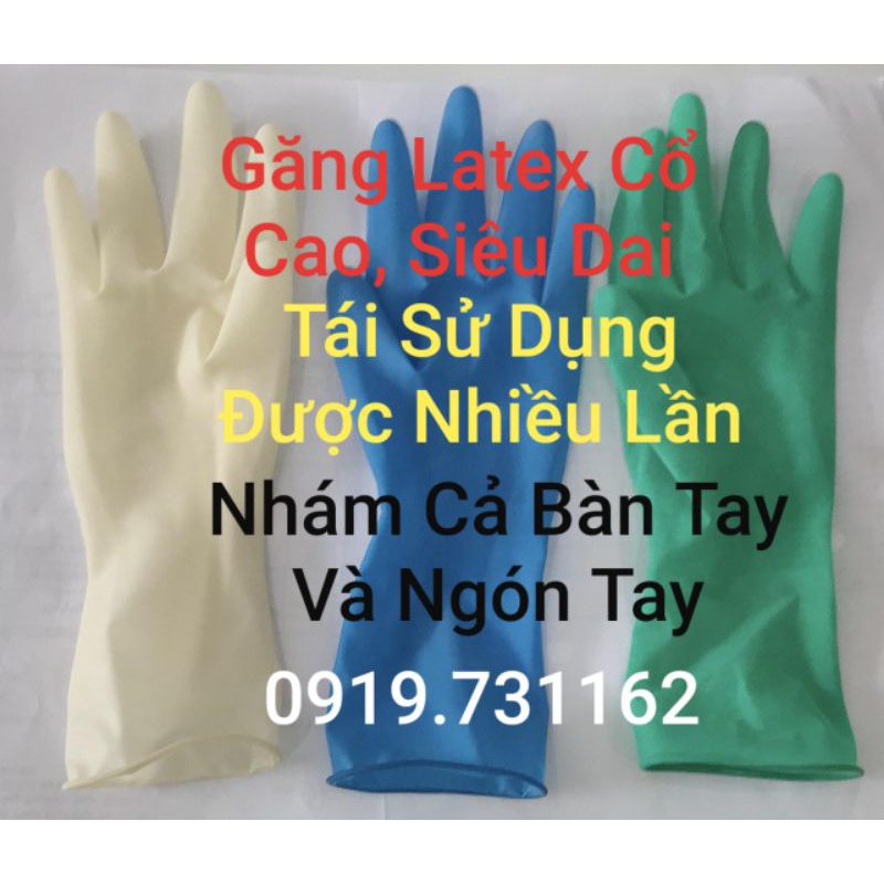 Bao Tay Xanh Cổ Cao Siêu Dai, Dùng Được Nhiều Lần. Găng Tay Chế Biến Thủy Sản