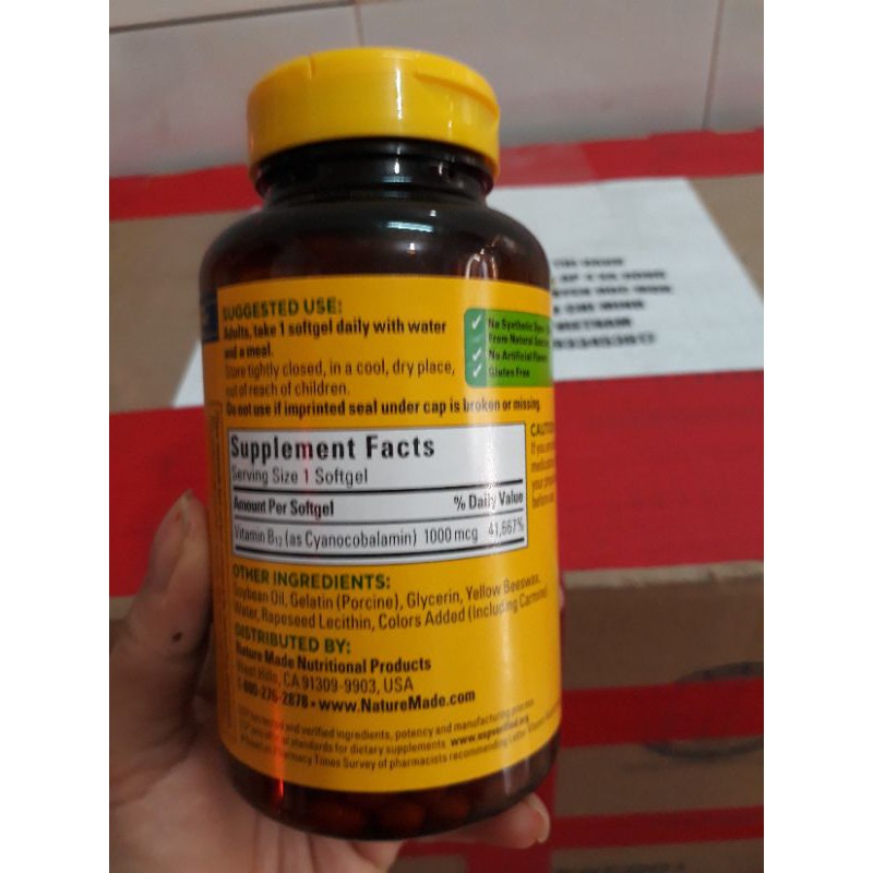 Vitamine B12 Nature made 400 viên Mỹ có bill