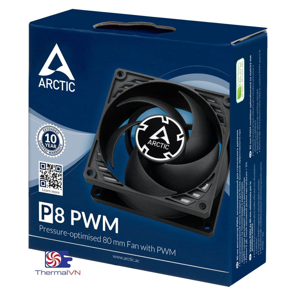 Quạt Fan Case 8cm Arctic P8 PWM - Quạt quay êm 3000 vòng, sức gió tốt