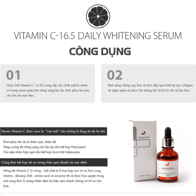 [CHÍNH HÃNG] SERUM VITAMIN C LÀM MỜ THÂM NÁM, SÁNG DA GOODNDOC