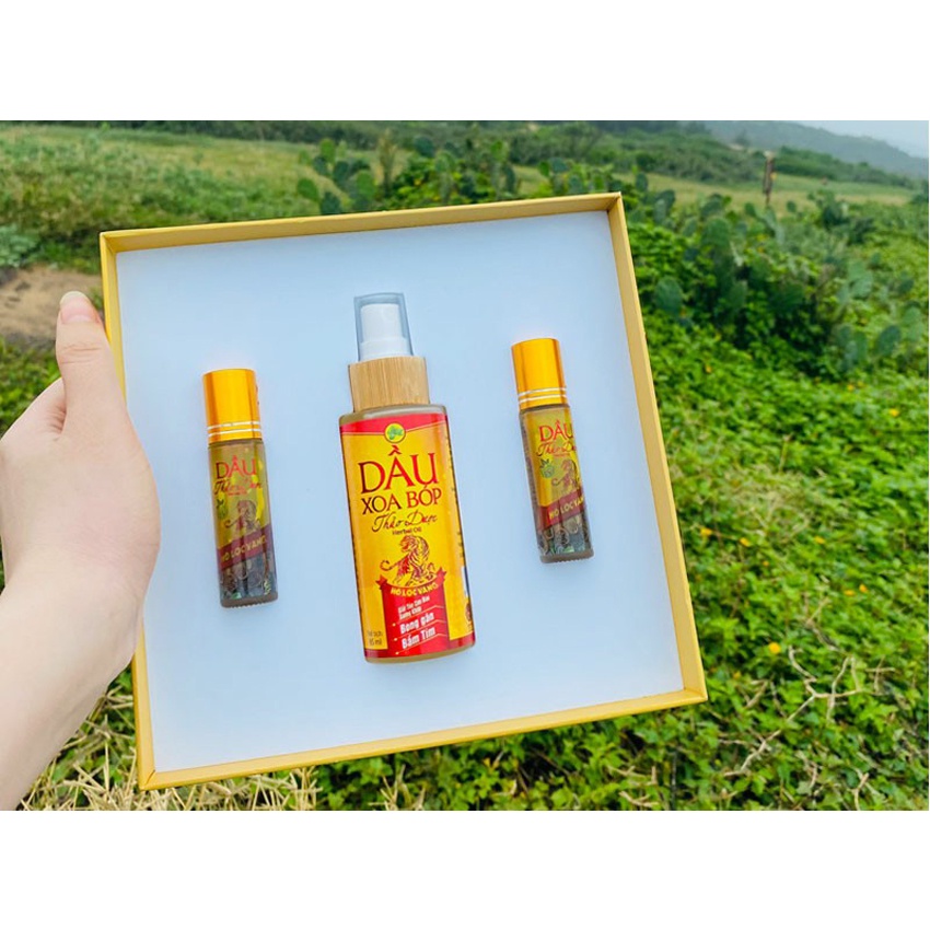 Dầu Xoa Bóp Thảo Dược Hổ Lộc Vàng[Chính Hãng],gồm 2 dung tích:Chai 85ml,chai 45ml,Dầu Nóng Nhanh,Dễ Chịu,Giúp Giảm Đau