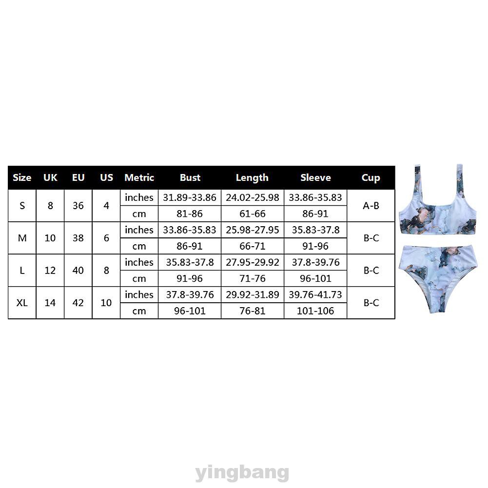 Bikini Thể Thao Lưng Cao Hoạ Tiết Đá Cẩm Thạch | BigBuy360 - bigbuy360.vn