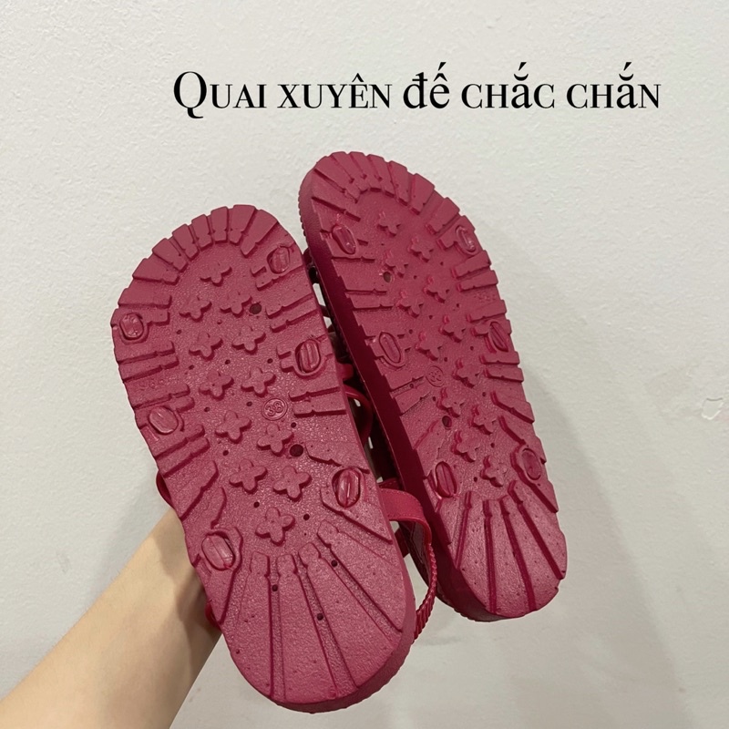 Dép sandal cao su quai chéo đan xen, chống trơn 3 phân D90