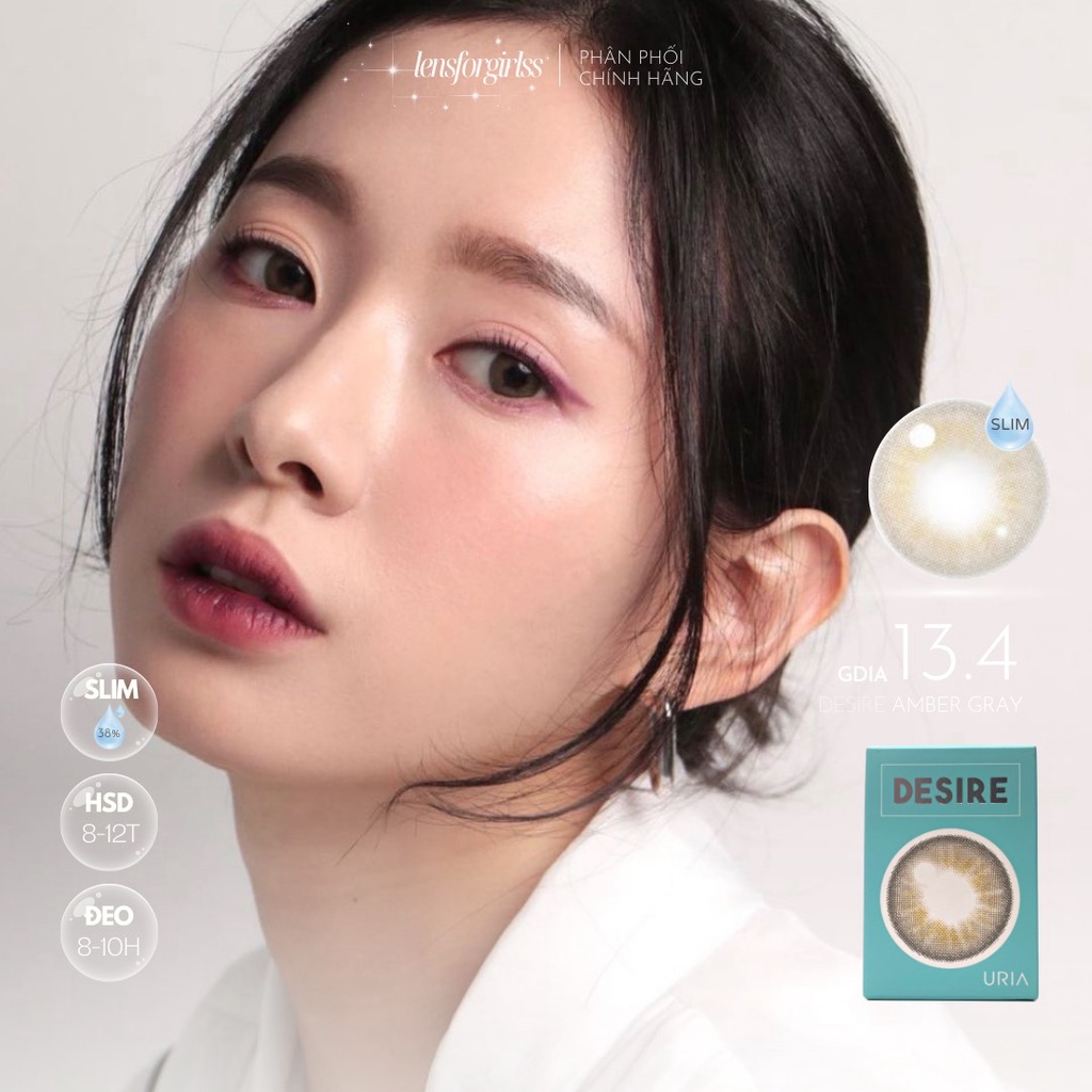 Kính áp tròng DESIRE AMBER GRAY chính hãng IDOL LENS | HSD 8-12 tháng | Lens cận
