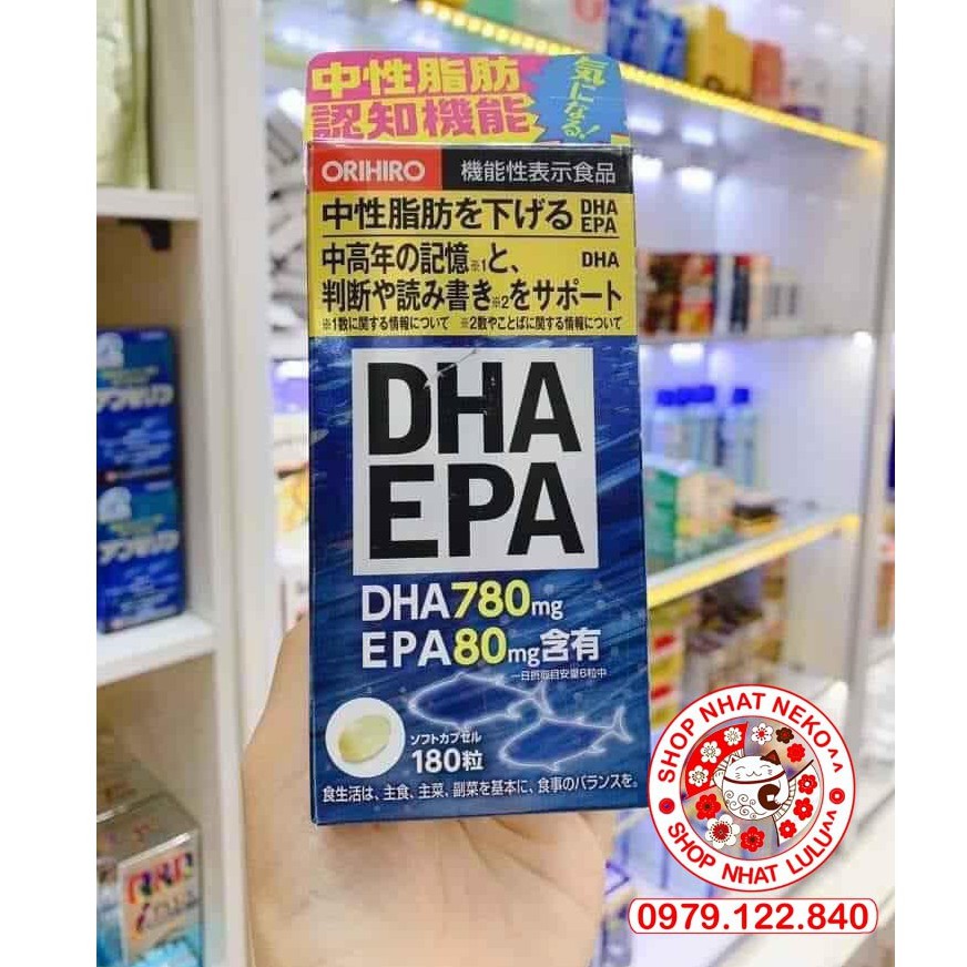 Hộp đựng 180 viên DHA EPA orihiro Nhật