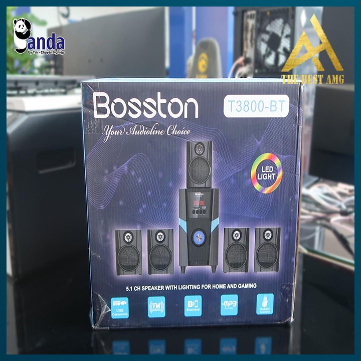 Loa Máy Tính Để Bàn Công Suất Lớn Có Bluetooth LED RGB 5.1 BOSSTON T3800 Loa Vi Tính Nghe Nhạc Laptop Pc Gaming