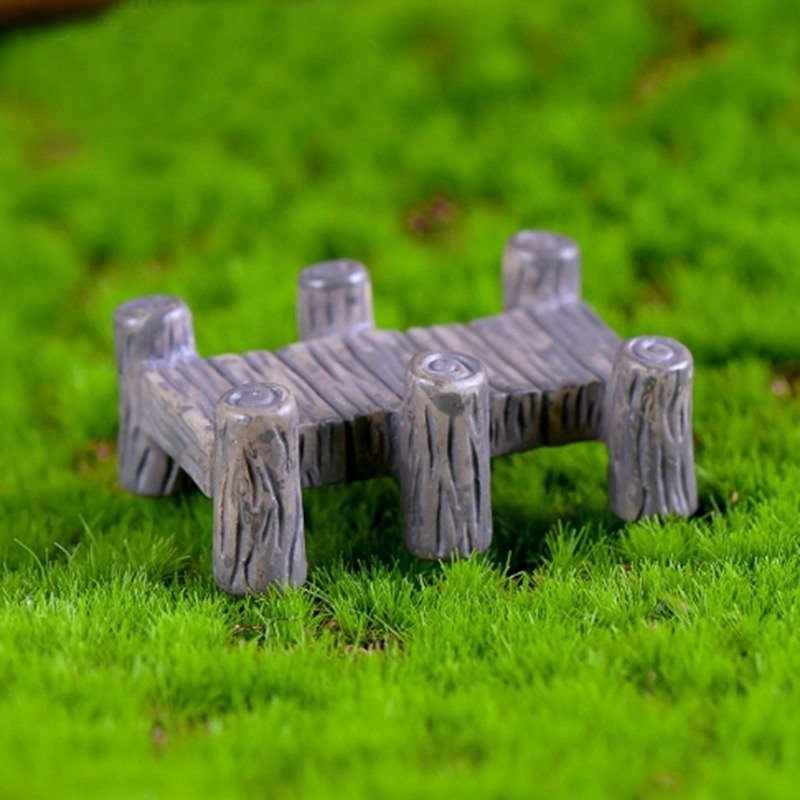 Set 2 mô hình cây cầu gỗ trang trí tiểu cảnh mini