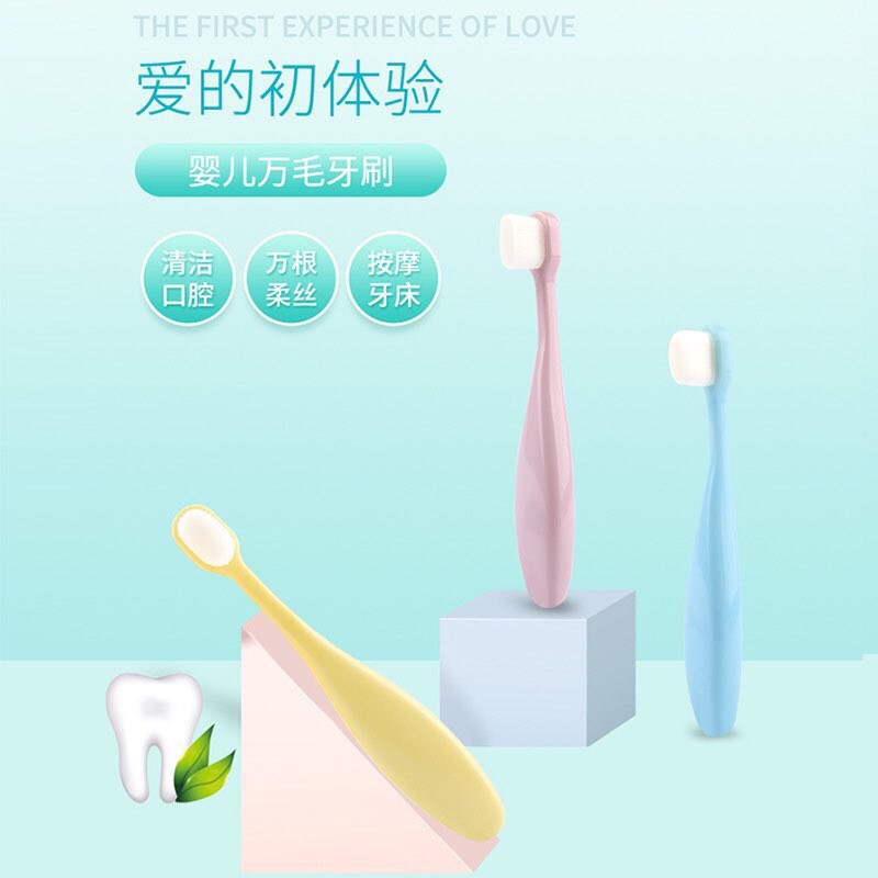 Bàn chải đánh răng sợi tơ mini soft chất lượng cao cho bé từ 6m+