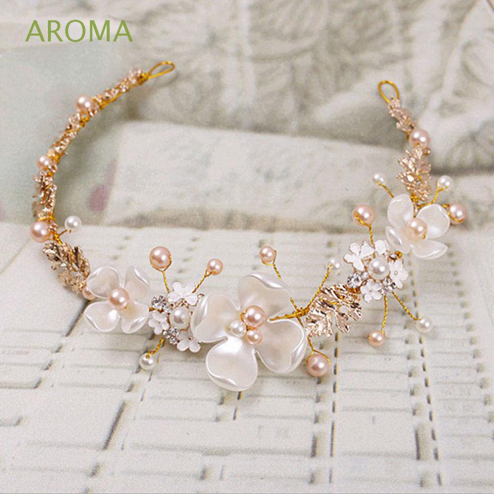 Vương Miện Cài Tóc Đính Ngọc Trai Nhân Tạo Thời Trang Cho Cô Dâu|Băng Đô Cổ Điển