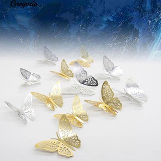 Set 12 nhãn dán tường hình bướm 3D trang trí nội thất