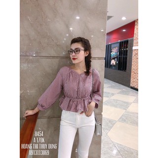 G41. 933. ÁO CARO NƠ SƯỜN