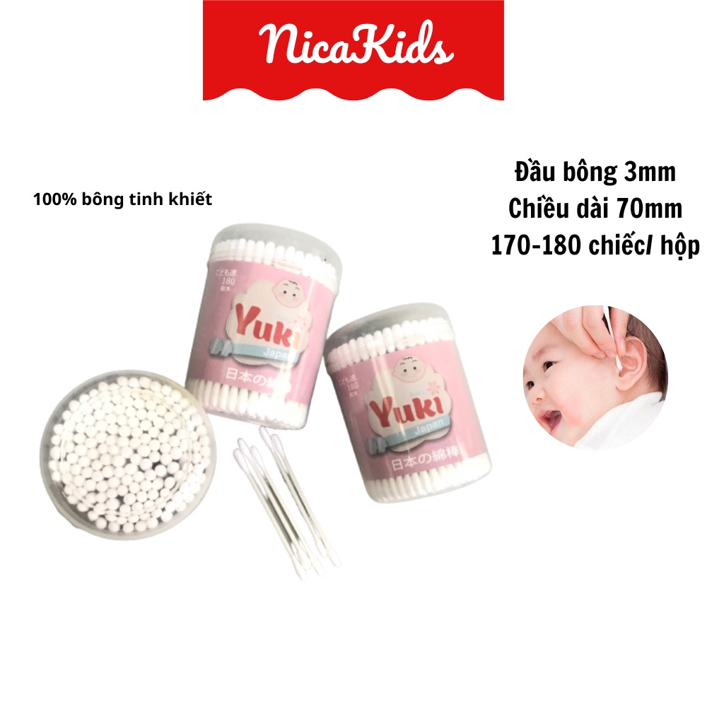 Tăm bông trẻ em Yuki hộp 180c