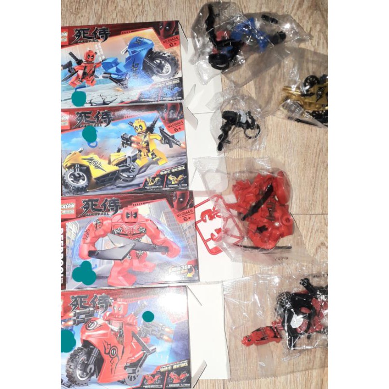 Lắp ráp 1 hộp Lego_Deedpool 6944 có nhiều chi tiết bằng nhựa rất đẹp