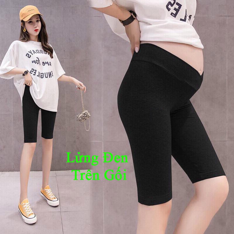 Quần bầu leging cạp chéo chất cotton co giãn 4 chiều, thiết kế Dài - Lửng đủ size cho mẹ bầu từ 40 đến 82kg