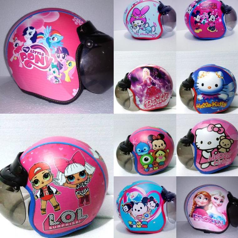Mũ Bảo Hiểm 78nzz In Hình Kỳ Lân / hello Kitty / Frozen / Tsum-Tsum my melody Dễ Thương Cho Bé