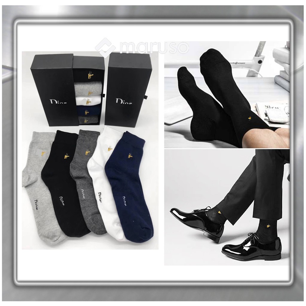 Set 5 đôi Tất vớ cổ cao nam công sở form dài giữa bắp kết hợp với giày tây mã CB-TCO02