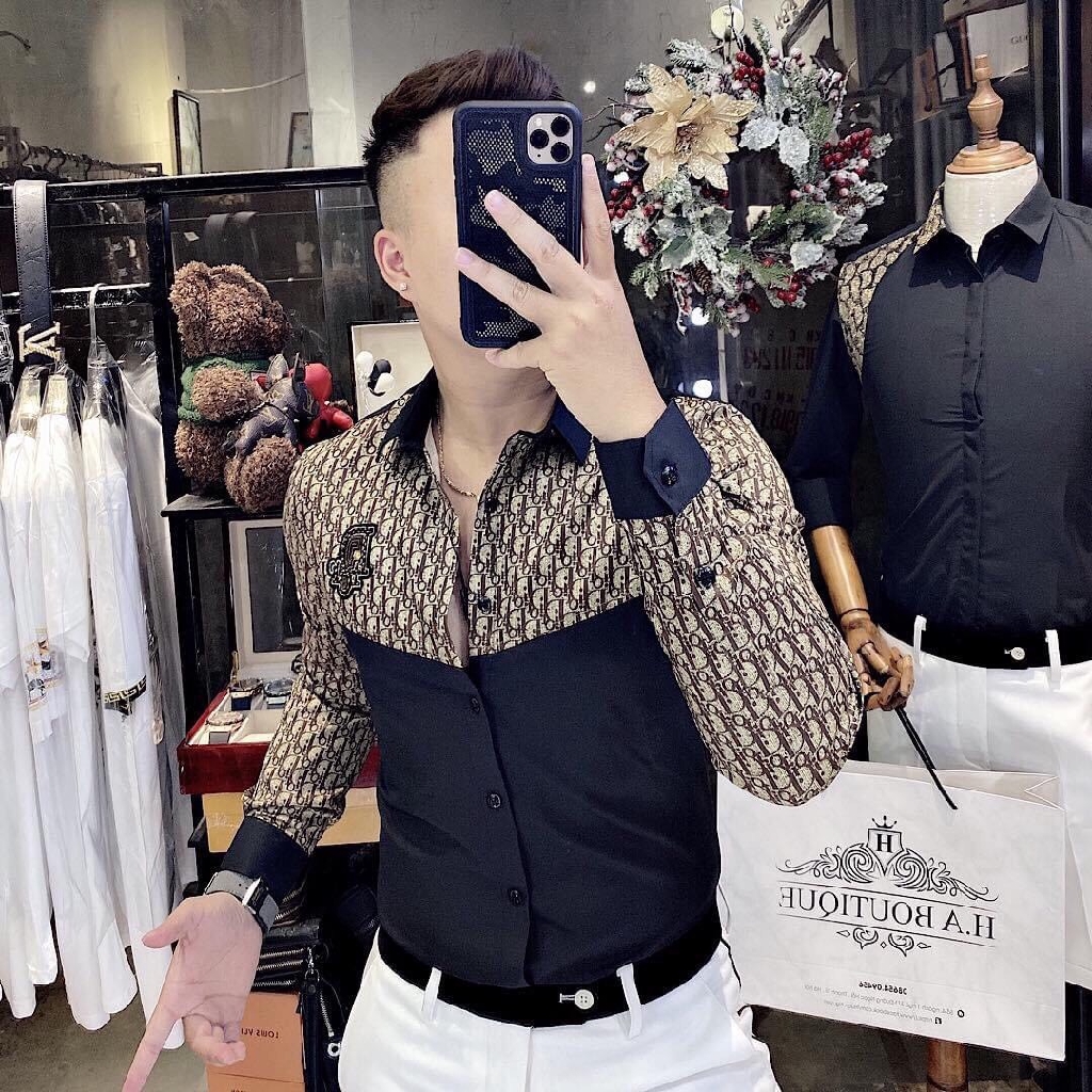 Áo sơ mi nam chữ D 2 màu thời trang siêu hot | BigBuy360 - bigbuy360.vn
