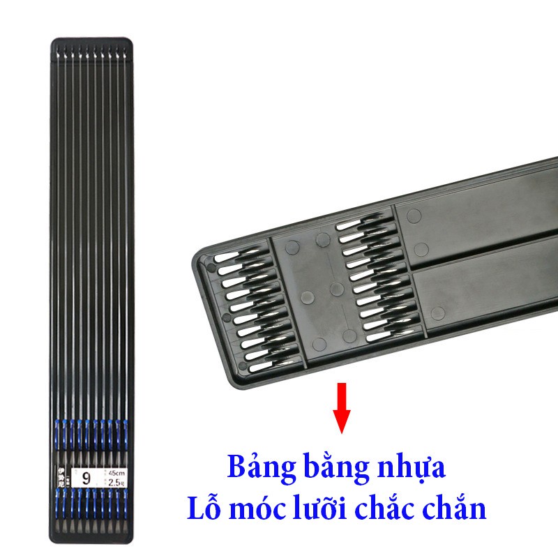 Lưỡi câu cá_Vỉ thẻo đôi buộc sẵn chuyên dùng câu đơn đài_1 vỉ 10 cặp