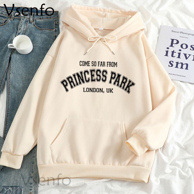 Áo Hoodie nam nữ in chữ PRINCESS PARK chất vải nỉ poly dày dặn