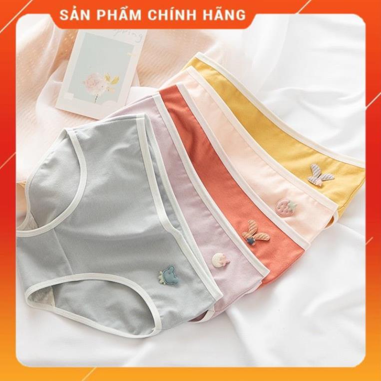 Quần Lót Nữ ❤️ Quần Lót Nữ Cotton Trơn Mềm Mại Tôn Dáng Phối icon Đáng Yêu A328