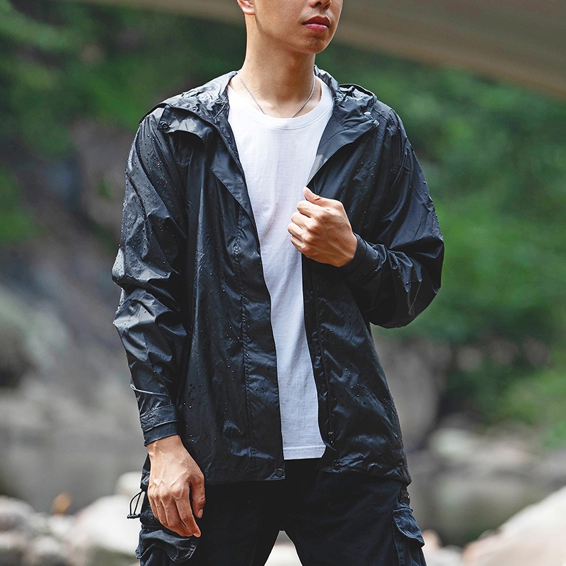 ROCKBROS Áo Khoác Thể Thao Có Nón Phản Quang Thoáng Khí Chống Thấm Nước Cho Nam