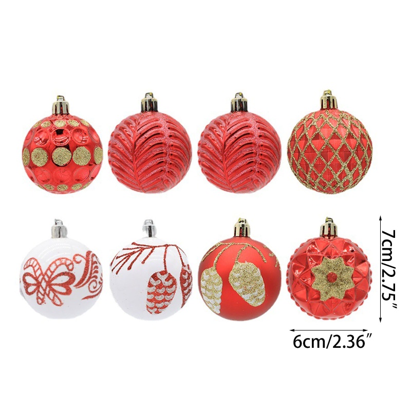 Set 8 Trái Châu Trang Trí Cây Thông Noel