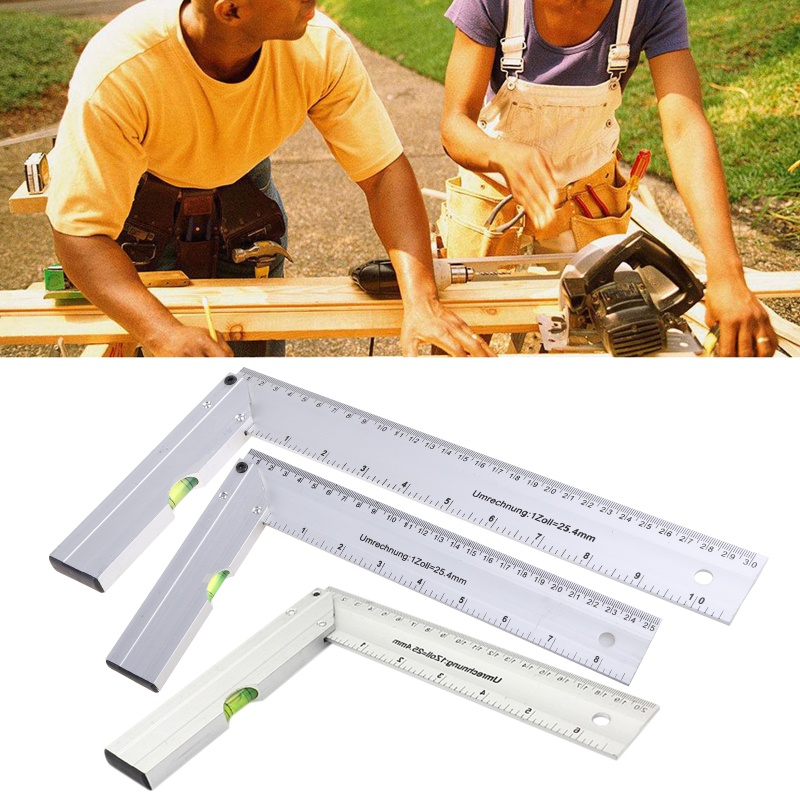Thước Đo Gỗ Hình Vuông Chất Liệu Nhôm Dày Dặn Kích Thước 200 250 300mm 90° Thước Đo Ổn Định Tốt Chuyên Dụng Cho Thợ Mộc