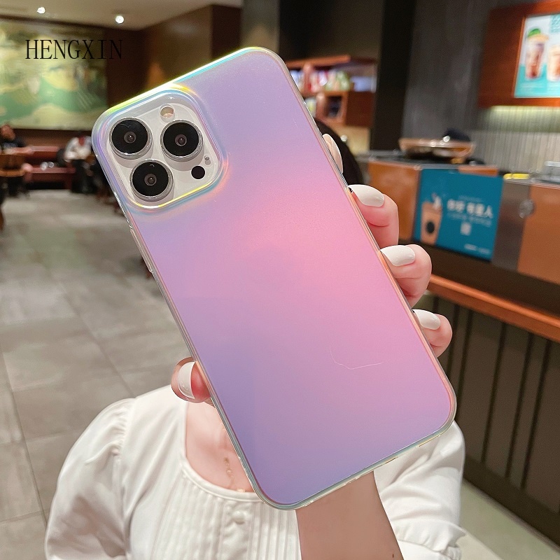 Ốp Điện Thoại Mềm Màu Laser Phản Quang Cho iPhone 11 12 13 14 pro max