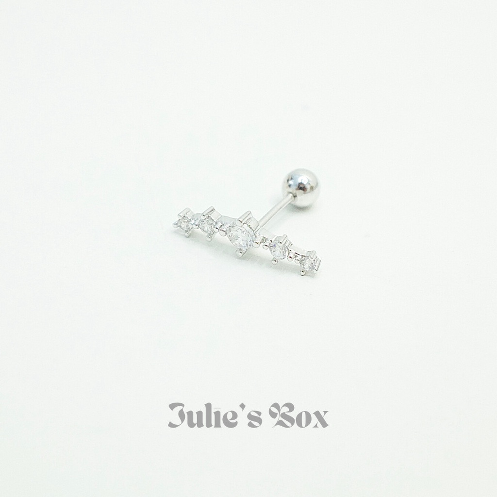 [1 Chiếc] Khuyên Tai Vành King Tai Xỏ Nam Nữ Hình Unisex Titanium Không Đen Không Ngứa Không Dị Ứng julies box