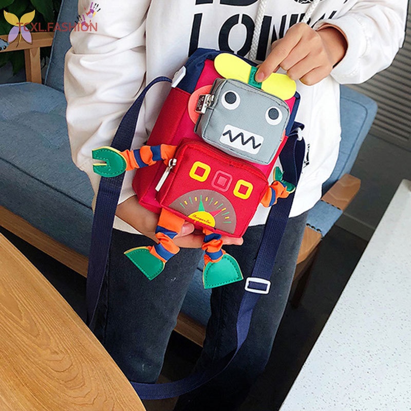Túi Đeo Chéo Hình Robot Cho Bé Gái