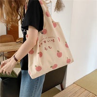 Túi xách tote canvas cỡ lớn thiết kế đơn giản phong cách Nhật Bản cho học sinh