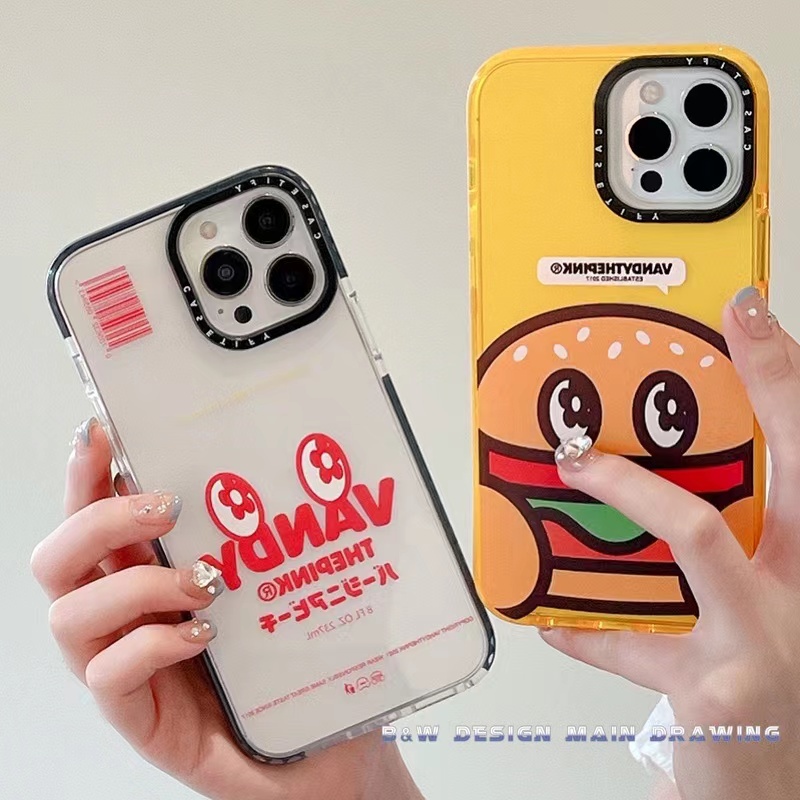Ốp Điện Thoại Mềm Trong Suốt Chống Sốc In Hình Hamburger Dễ Thương Cho iPhone 14 13 12 11 Pro MAX 14Plus X XS MAX XR 7Plus 8Plus