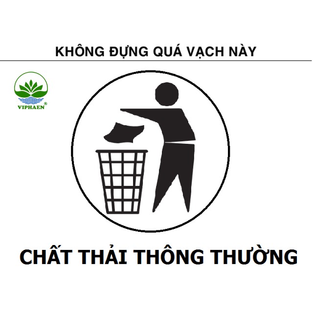 Nhãn phân loại rác theo quy định, biểu tượng cảnh báo, logo phân loại chất thải