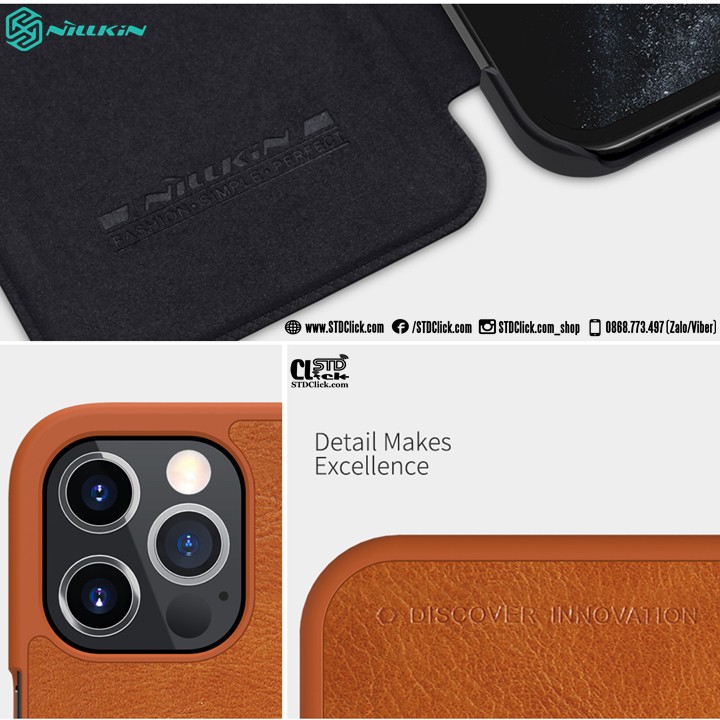 BAO DA IPHONE 12 PRO MAX NILLKIN QIN CHÍNH HÃNG