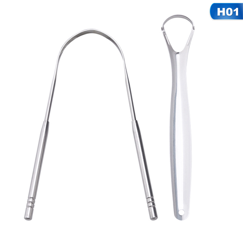 [Hàng mới về] Set 2 Dụng Cụ Cạo Lưỡi Bằng Thép Không Gỉ Vệ Sinh Miệng Tiện Dụng