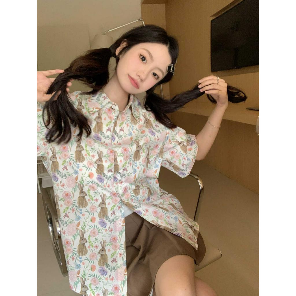 Áo Sơ Mi Ngắn Tay Có Cổ Thời Trang Mùa Hè Hàn Quốc Dành Cho Nữ