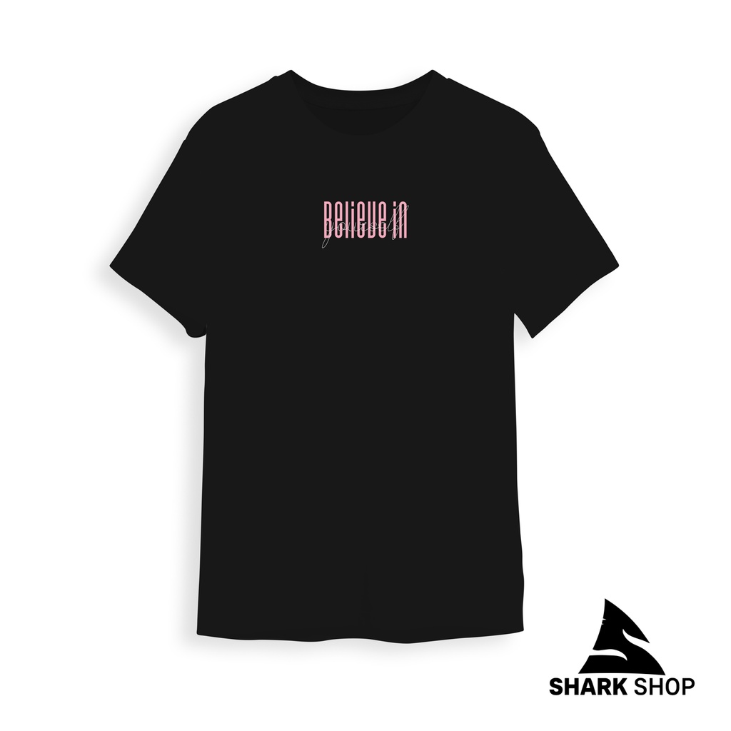 Áo Phông Basic Cotton BELIEVEINYOURSELF |SHARK SHOP| Nam Nữ Unisex Tay Lỡ Form Rộng Dày Cổ Tròn