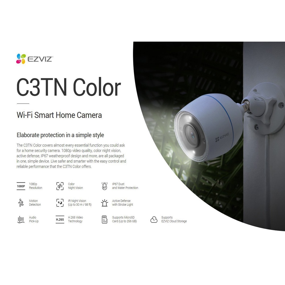 Camera Wifi EZVIZ ngoài trời C8W/H8C/C3TN - Siêu nét 4MP/2MP Mắt kép xoay 360 - Hàng chính hãng