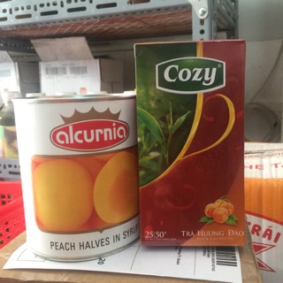 Combo trà Đào (1 lon đào + 1 hộp đào Cozy)