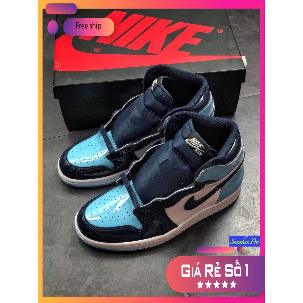 (FULL BOX + FREE SHIP) Giày thể thao sneaker AIR Jordan 1 Retro High UNC Patent (W) dành cho nam nữ !!! . .