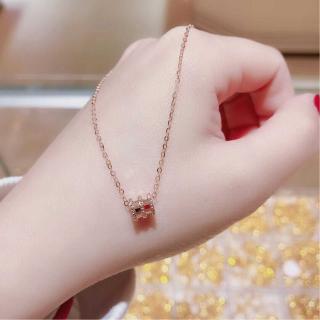 Dây chuyền mặt hình trụ nạm khắc đơn giản vòng cổ nữ thời trang ins hàn quốc trang sức nữ quà tặng bạn gái