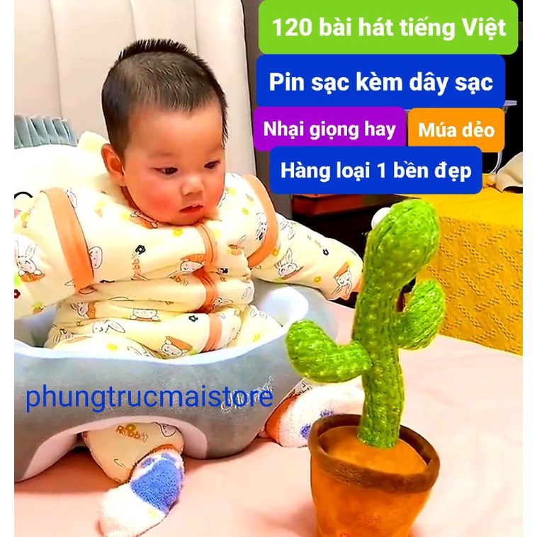 Cây xương rồng nhảy múa 120 bài hát tiếng Việt nhại giọng pin sạc phiên bản nâng cấp 1/6/2022