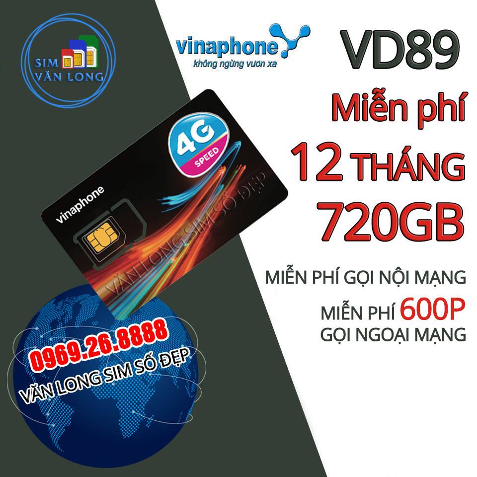 SIM VINA D60G,VD89, VD149 ĐÃ DK GÓI 1 NĂM 6GB/NGÀY, 200 PHÚT ngoại mạng, miễn phí nội mạng MUA 1 LẦN DÙNG CẢ NĂM