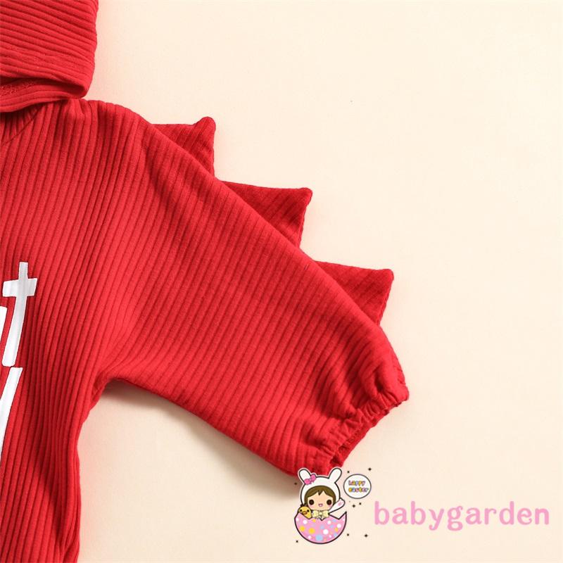 Bộ Áo Liền Quần Tay Dài Có Nón In Hình Cây Thông Giáng Sinh Dành Cho Trẻ Em 0-24 Tháng Tuổi