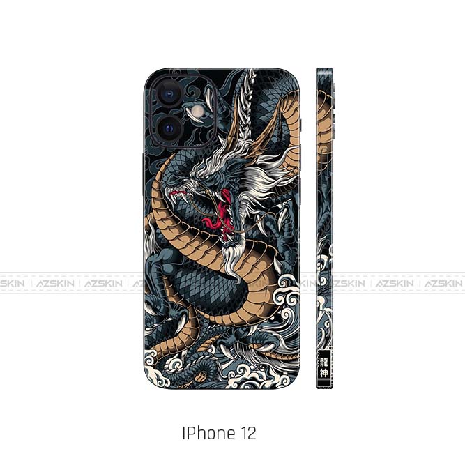 Miếng Dán Skin IPhone Hình Rồng 3D Chất Liệu Film Chính Hãng Oracal |TT125| Khuôn Chính Xác, Công Nghệ In Nổi Bền Màu