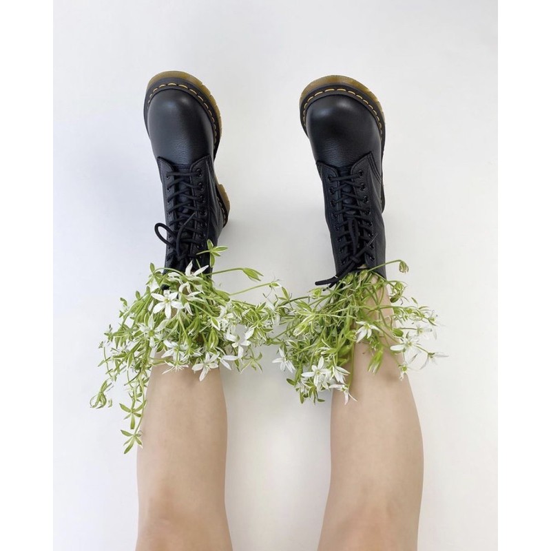 Giày Boots Dr Marten đen cổ cao nữ