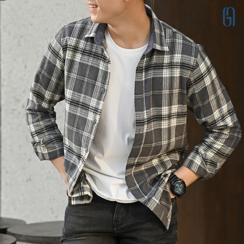 Áo sơ mi Flannel nam S22 Flannel Shirt nhiều màu, chất liệu mềm mại, dày dặn, giá tốt GM THE GMEN ELEGANT EST 2017