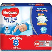 Tã dán Huggies NB58+2/ NB74/ S56/ S88 mẫu mới ( bọc kén con tằm )