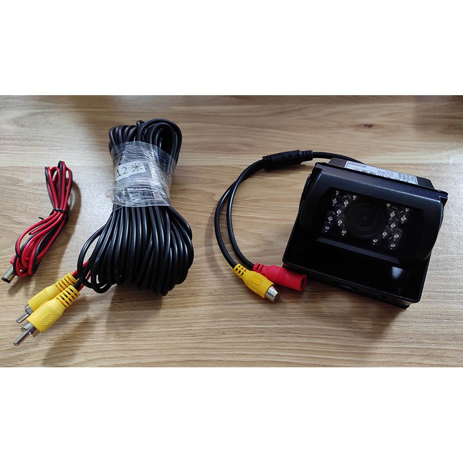 Camera Lùi Cho Xe Tải Xe Công Trình 12V/ 24V - có led hồng ngoại ban đêm, góc quay rộng - kèm dây AV 12 met